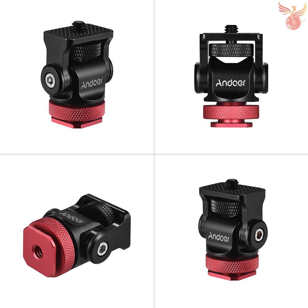 Andoer Rotary Mini Ball Head Ballhead Hot Flash Shoe Mount Adapter