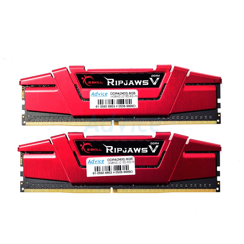 8GB 4GBx2 DDR4 BUS2400 RAM PC แรมพซ G SKILL RipjawsV ประกนLT