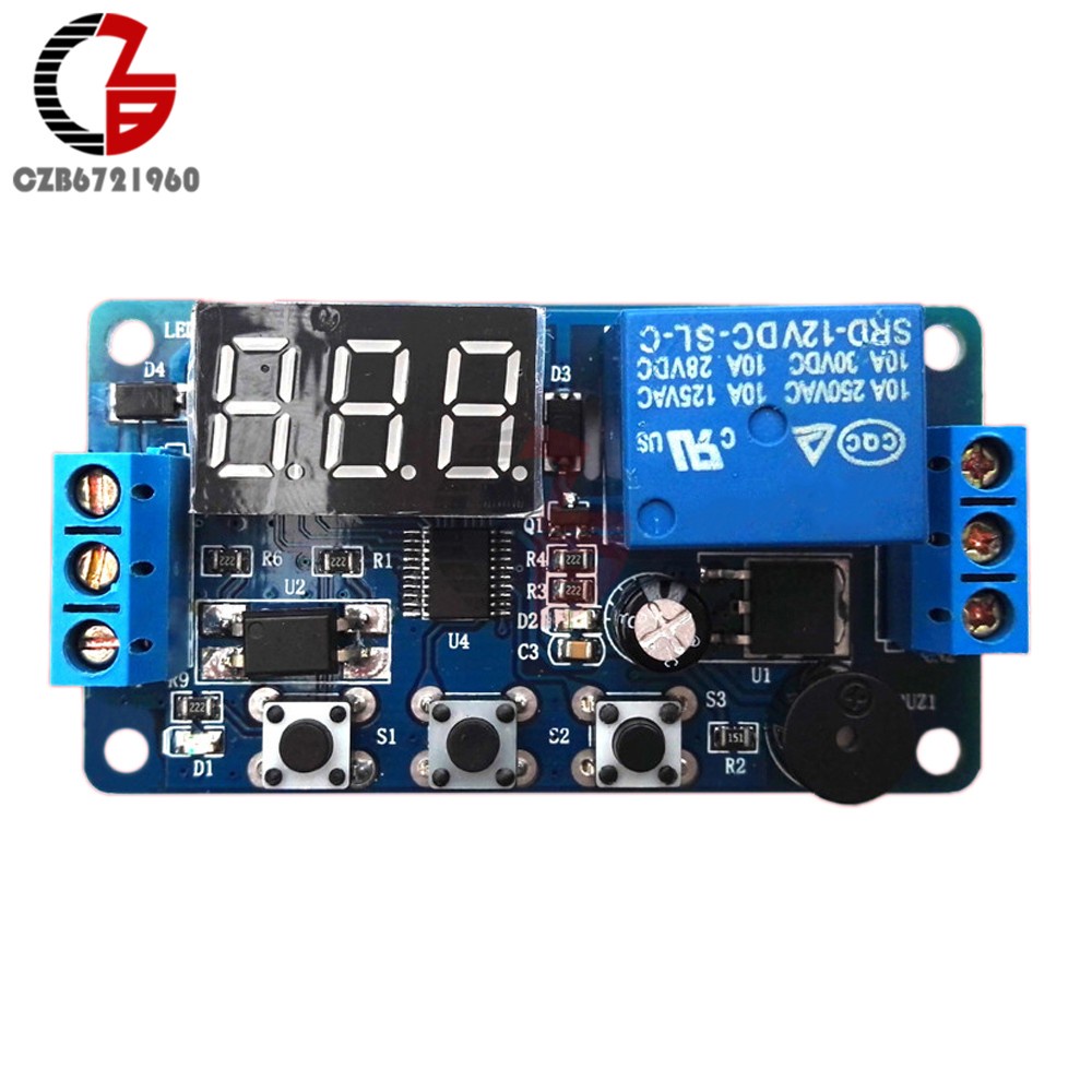 Digital LED Display Time Delay Relay Module Board DC 12V Control Timer