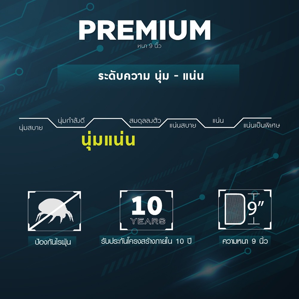 Lotus ที่นอนรุ่น Premium หนา 9 นิ้ว ~นุ่มแน่นสบายใกล้เคียงยางพารา **แถมฟรีหมอนหนุน+หมอนข้าง ส่งฟรี #8