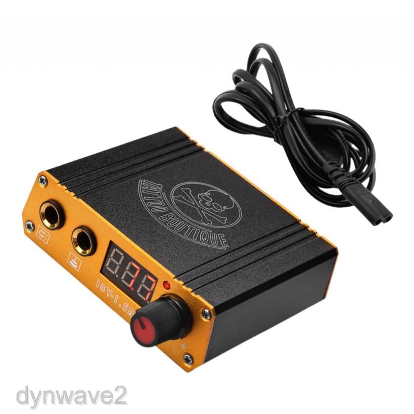 Aluminum Alloy Digital Lcd Tattoo Machine Power Supply W Clip Cord