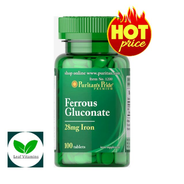 Puritan S Pride Ferrous Gluconate Mg Iron Tablets Shopee