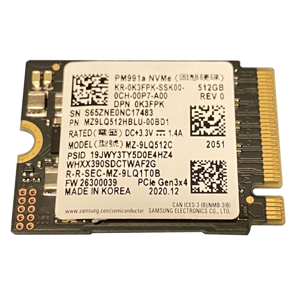 Samsung PM991a 512GB M 2 2230 NVMe เปลยน SSD สาหรบ Microsoft