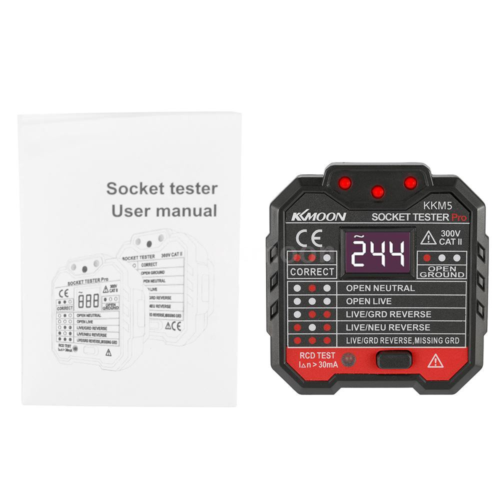 KKmoon KKM5 Digital Display Socket Detector Portable Circuit Polarity