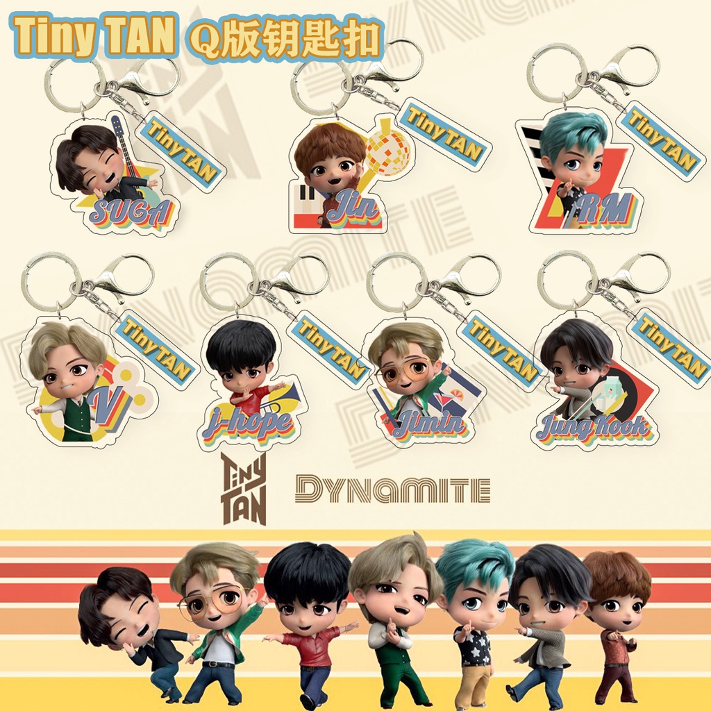 บทเอส BTS TinyTAN Cartoon Acrylic Keychain JK V Jimin RM jhope SUGA