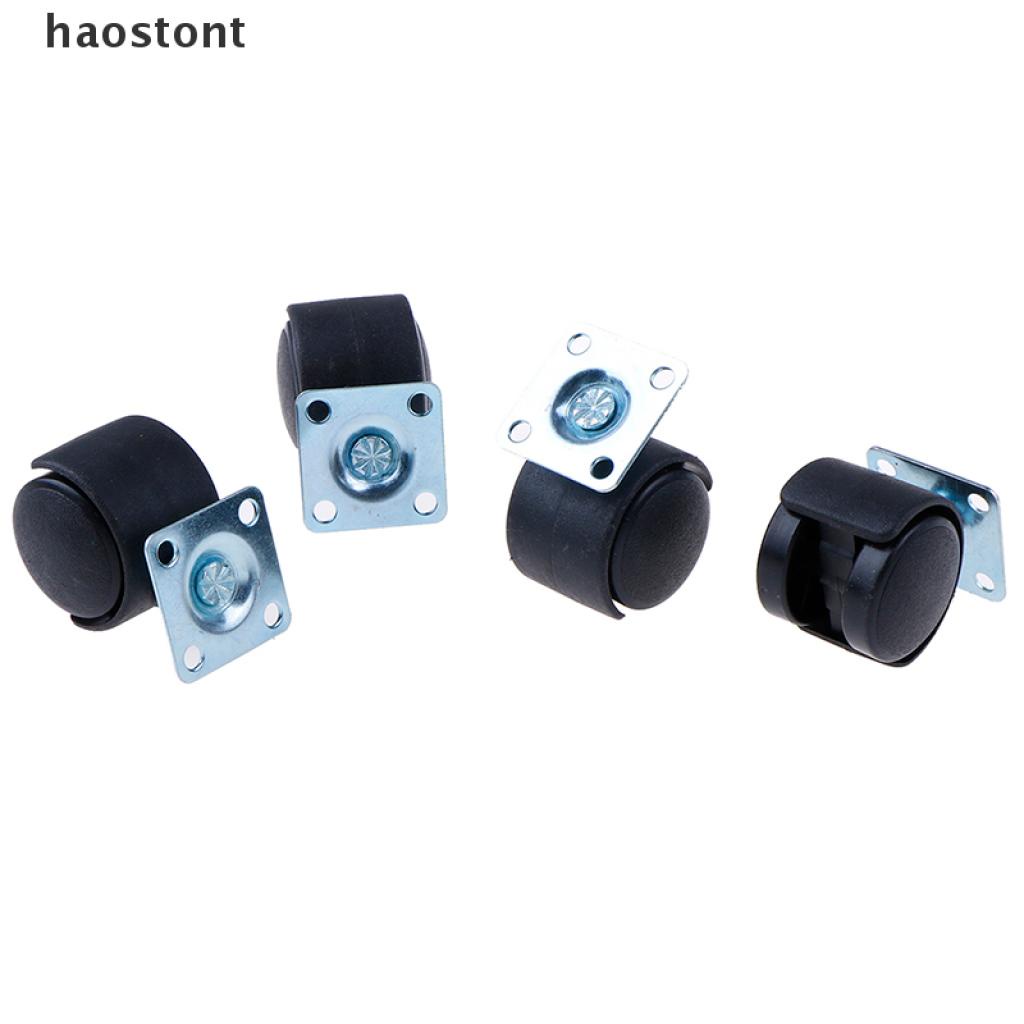 Haostont Pcs Black Swivel Plate Caster Mm Nylon Wheel Chair Table