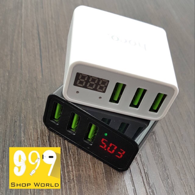 HOCO C15 adapter หัวชาร์จ 3 port 3.0A หน้าจอLED งานแท้เปอร์เซ็นต์
