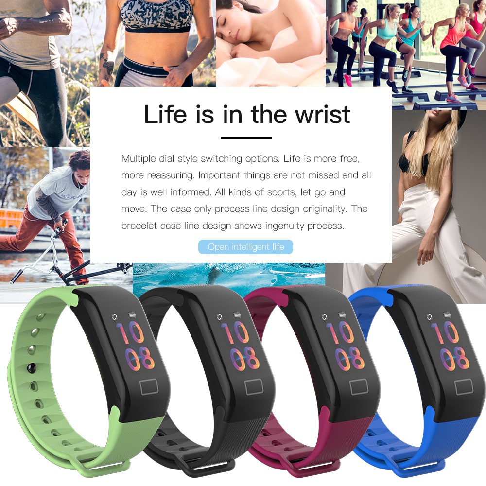 F Plus Color Screen Smart Bracelet Fitness Tracker Watch Uzsl