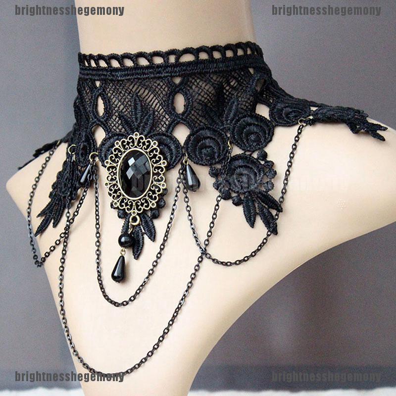 BMTH Black Lace Tassel Choker Collar Necklace Punk Jewelry