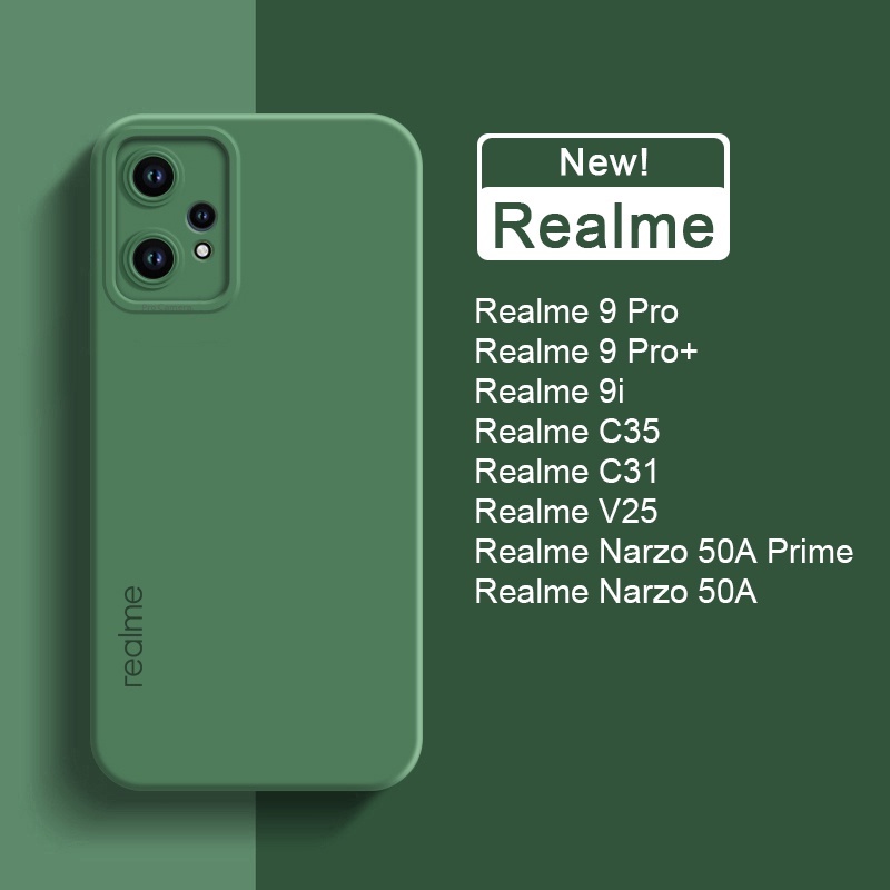 Solid Color Soft Camera Case OPPO Realme 9 Pro Plus 9i C35 C31 V25