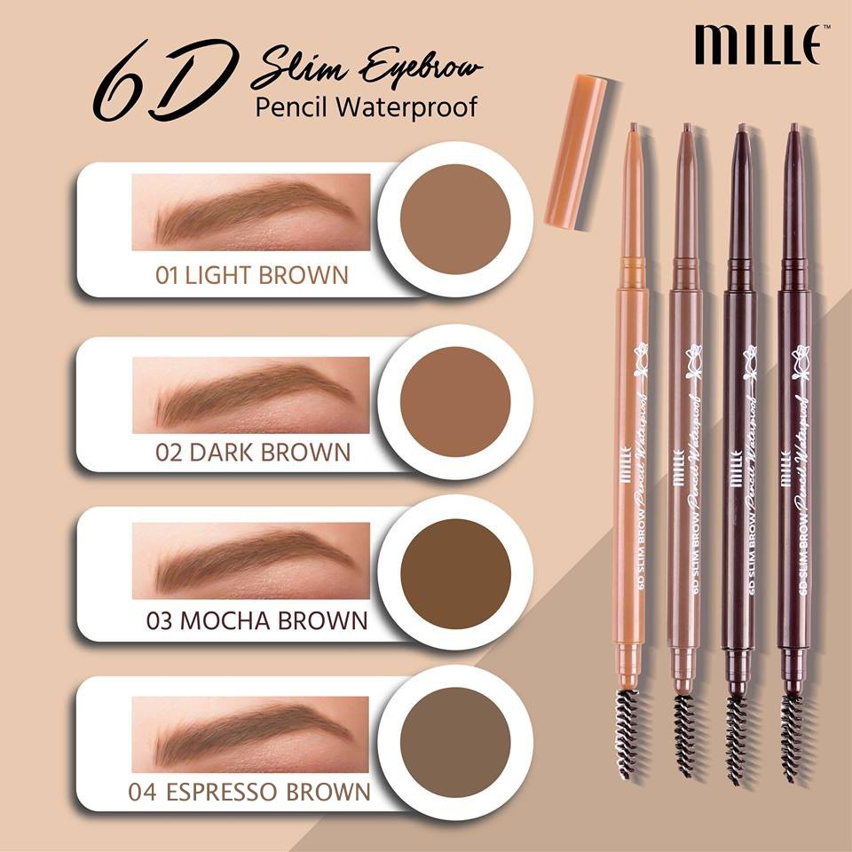 Mille D Slim Brow Pencil Waterproof Beautyfirst Thaipick