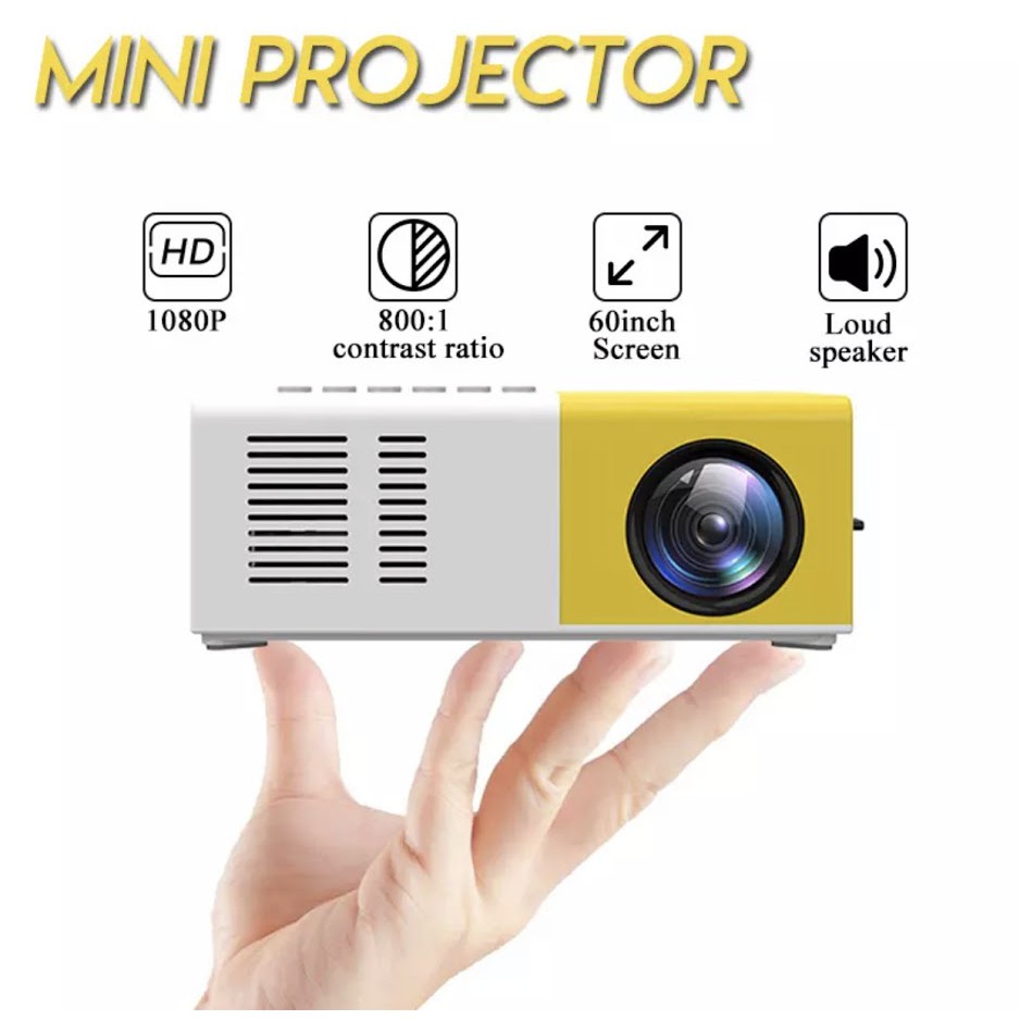 LED Mini Projector 320x240 พกเซลรองรบ 1080P YG 300 HDMI USB Audio แบบ