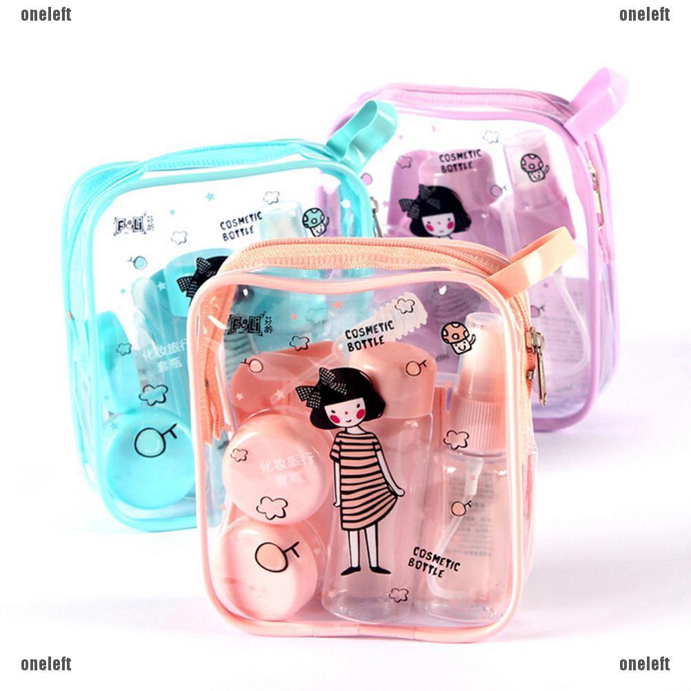 Jak 8PCs Set Essensial Travel Mini Plastic Transparent Empty MakeUp