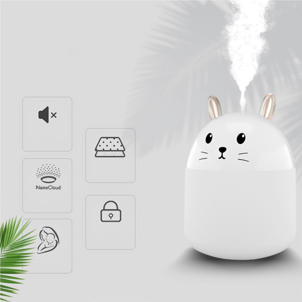 250ml Home Ultrasonic Usb Air Humidifier Cute Pet Rabbit Cool Mist