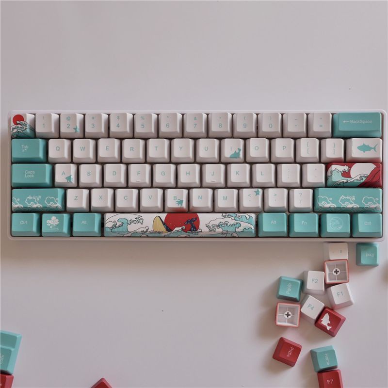 Sea Coral Keycap PBT Five Sides Dye Subbed Spacebar 6 25U OEM Profile