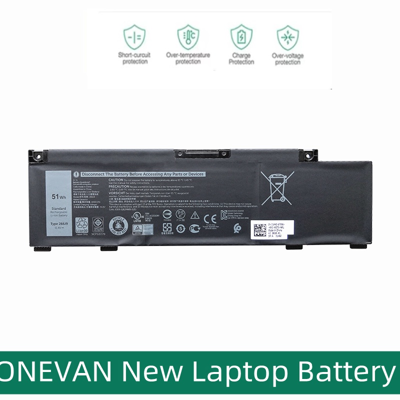 ONEVAN New 51WH 266J9 Battery For Dell G3 15 3590 3500 5500 5505 P89F