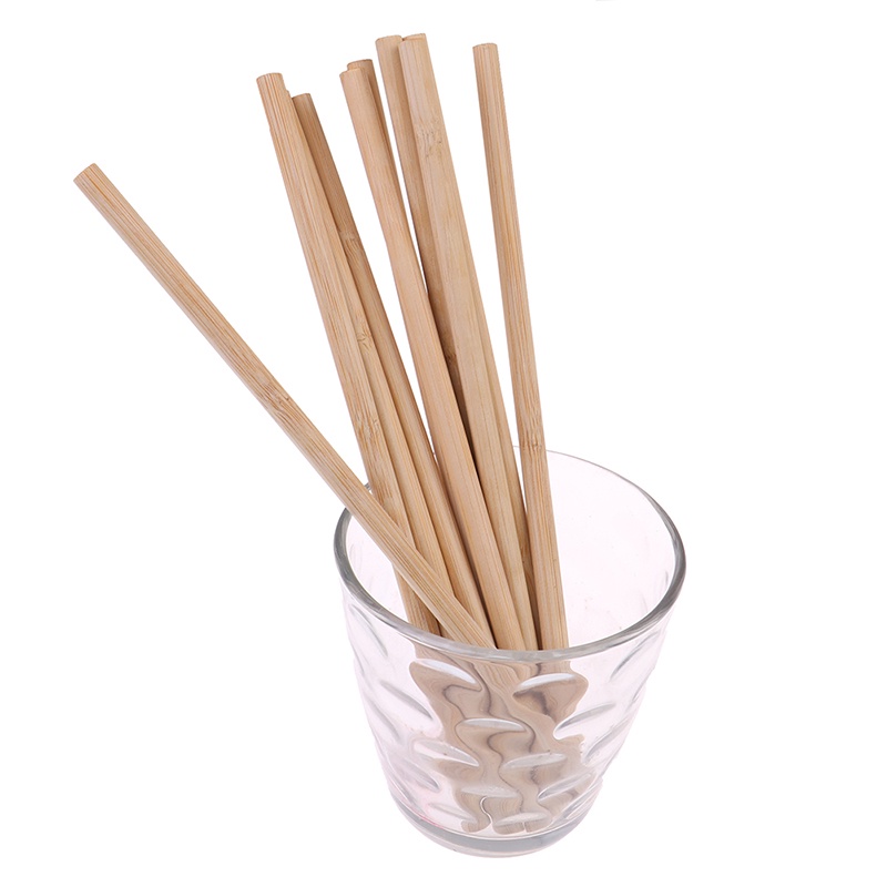 Fcc Pcs Bamboo Drinking Straws Reusable Eco Friendly Party Kitchen