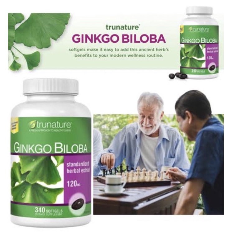 Trunature Ginkgo Biloba 120mg With Vinpocetine 340 Softgels Shopee