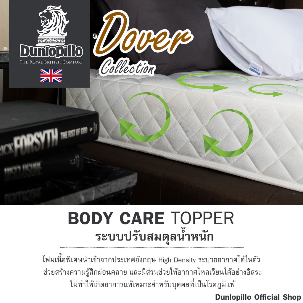 Dunlopillo ที่นอน รุ่น Dover สูง7นิ้ว ลดอาการปวดหลัง (แถมฟรีหมอนสุขภาพ) ส่งฟรี #8