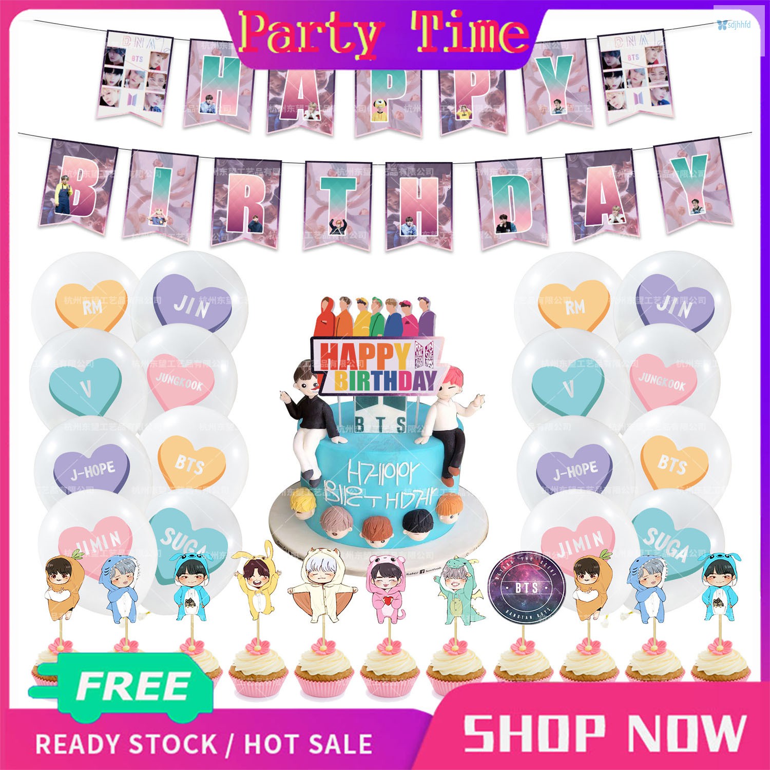 Spot Cod Bts Theme Birthday Party Needs Decoration Balloon Package