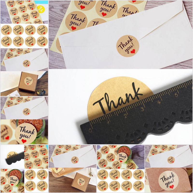 Fusion Pcs Thank You Craft Packaging Seals Kraft Sealing Sticker