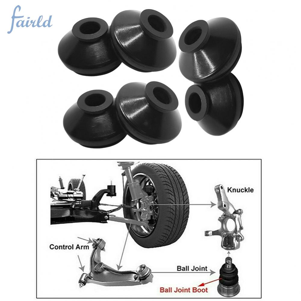 6xset Black Rubber Tie Rod End And Ball Joint Dust Boots Cover