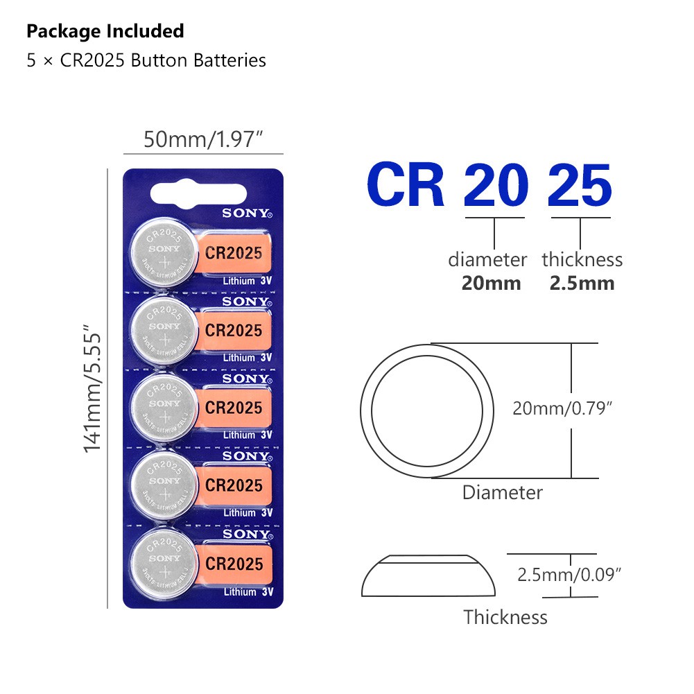 นาฬกาแบตเตอร15pcs For SONY al cr2025 3v button cell coin lithium