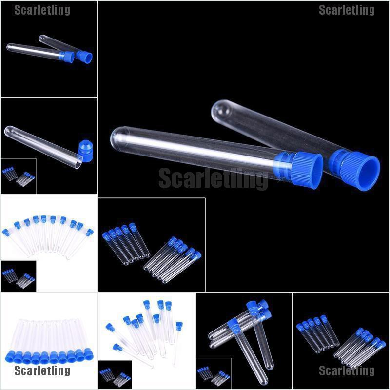 Scarletling Pcs X Mm Clear Plastic Test Tubes Hard Plastic Test