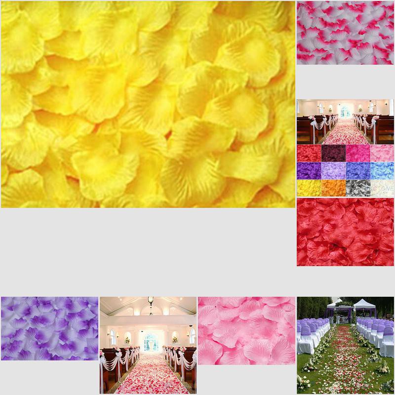 AosuOAS100pcs Chic Silk Rose Flower Petals Leaves Wedding Party