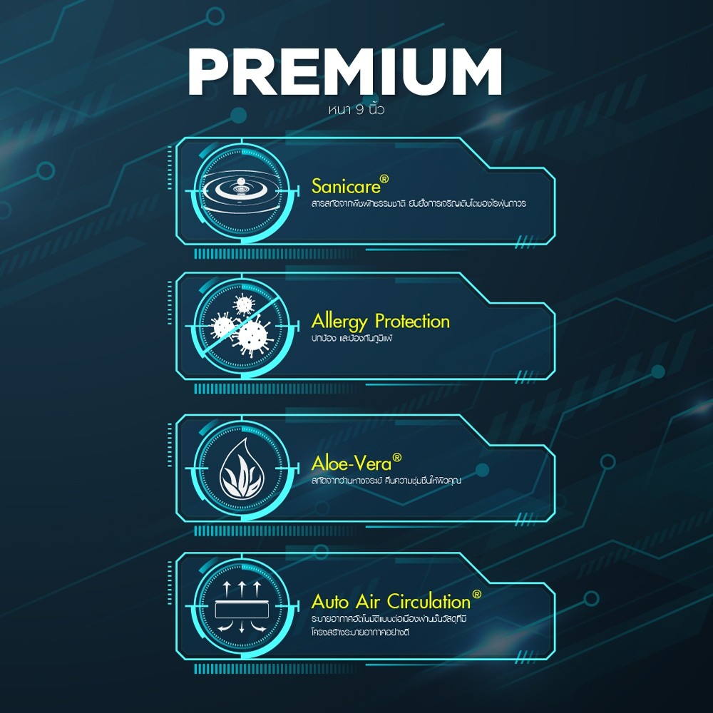 Lotus ที่นอนรุ่น Premium หนา 9 นิ้ว ~นุ่มแน่นสบายใกล้เคียงยางพารา **แถมฟรีหมอนหนุน+หมอนข้าง ส่งฟรี #8