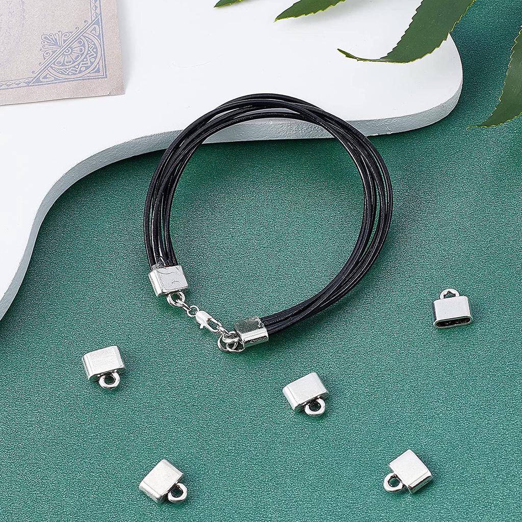 Beebeecraft Pcs X Mm Tibetan Style Alloy Rectangle Cord Ends