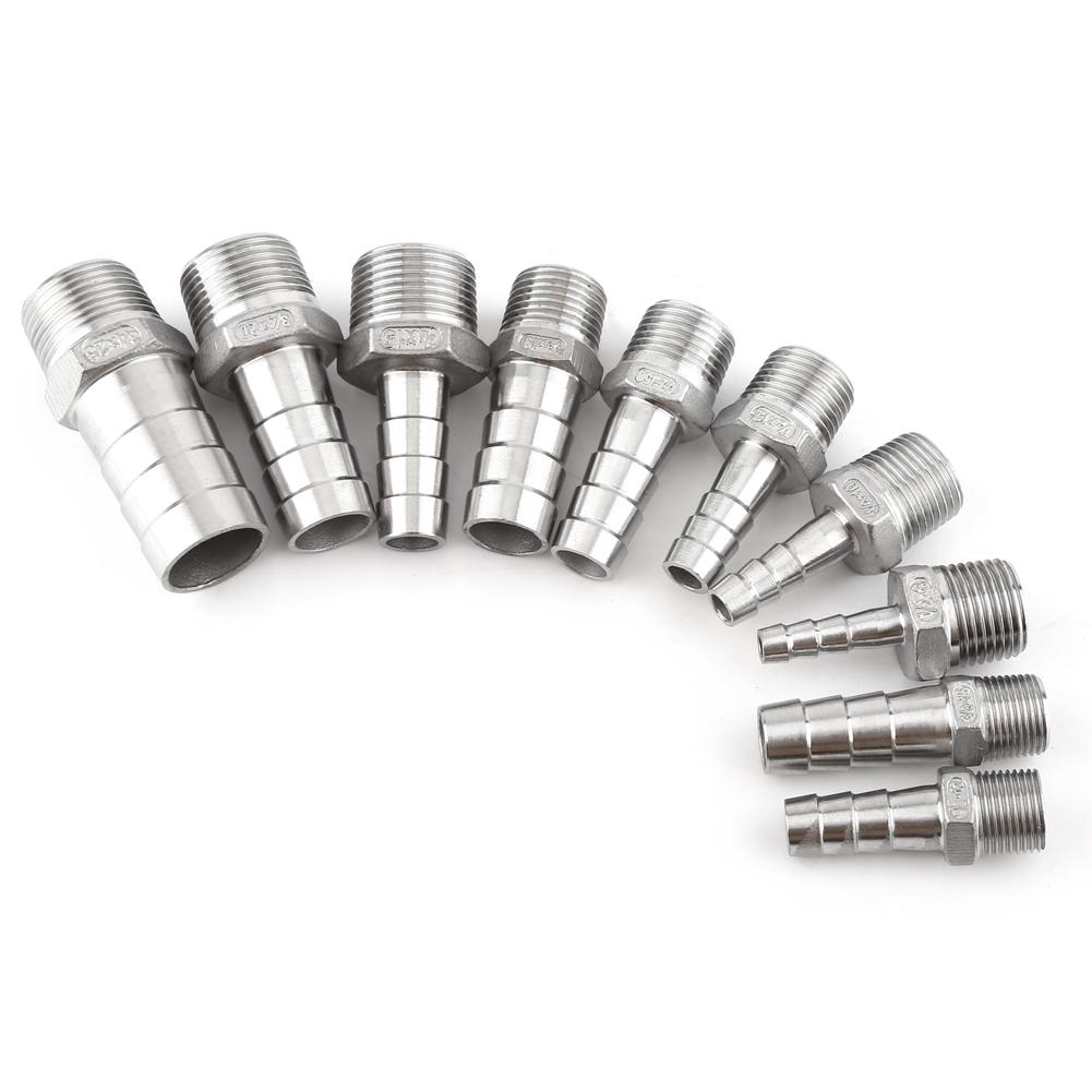 Connector Bsp Barb Hose Thread Ss Steel Male Pipe Tail Fitting