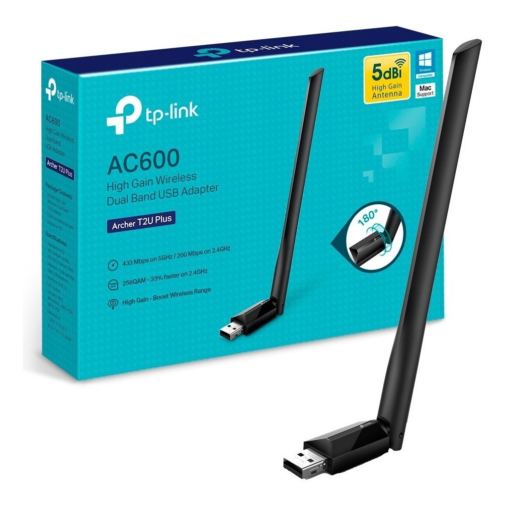 TPLINK ARCHER T2U Plus USB AC600 High Gian Wireless Dual Band Lifetime