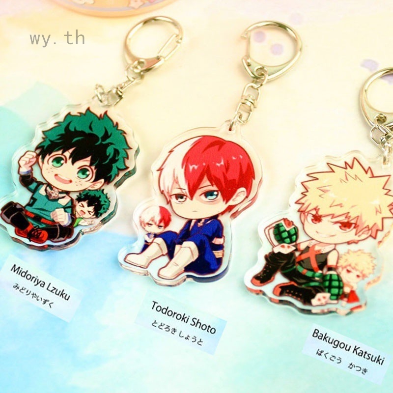 My Hero Academia Keychain Cosplay Acrylic Round Pendant Keyring Anime