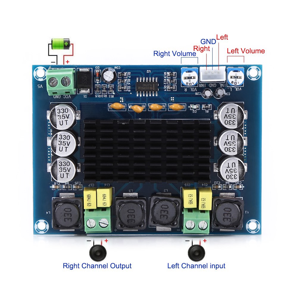 DC 12 26 V High Power 120 W 120 W Dual Channel Stereo Digital Audio