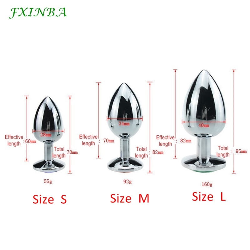 FXINBA Size Stainless Steel Anal Plug Metal Butt Plug Large Set