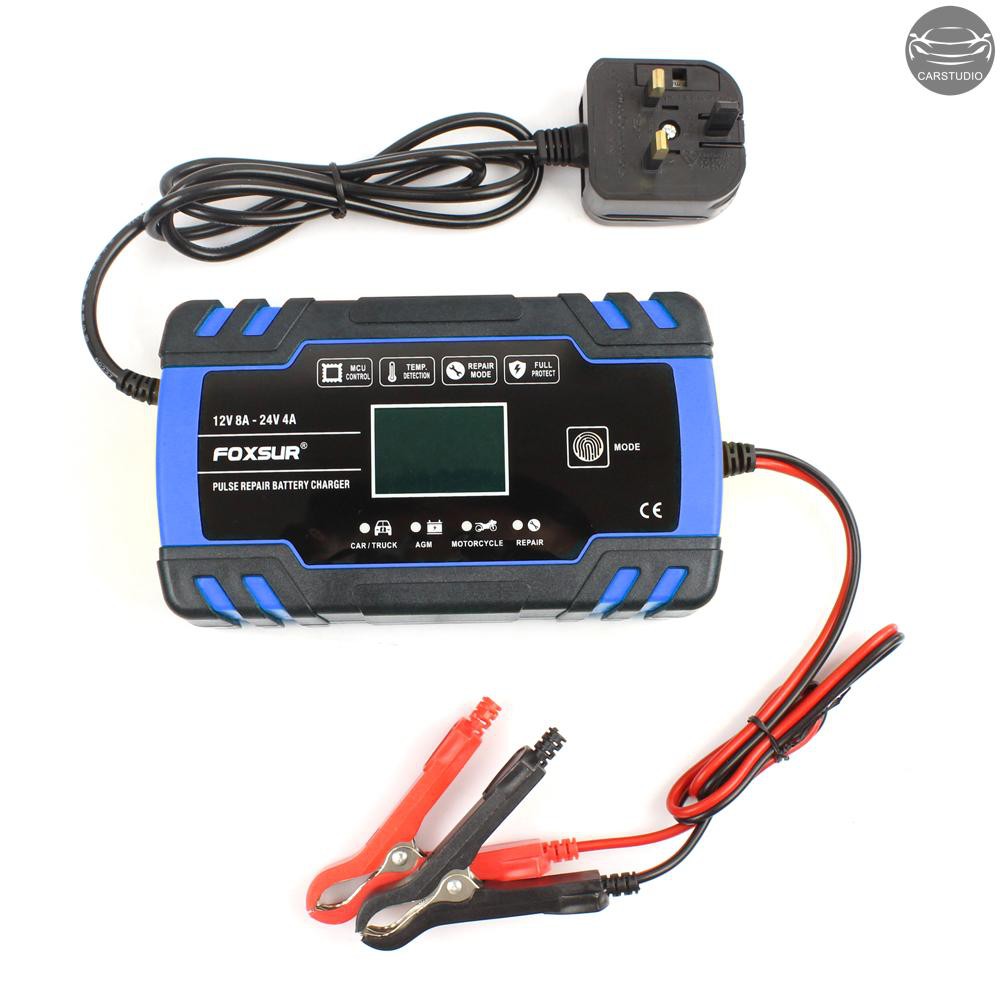 Foxsur V V Pulse Repairing Charger With Lcd Display Motorcycle