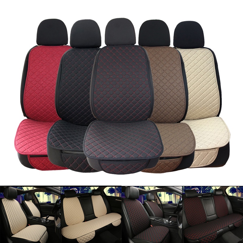 Universal Car Seat Cover Protector Linen Front Rear Back Flax