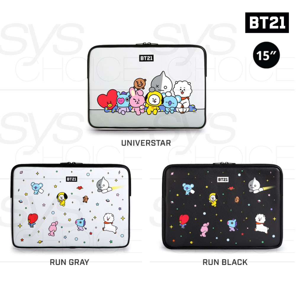 กระเปาใสแลปทอป BTS BT21 Official Authentic Goods 15 PU 3 แบบ