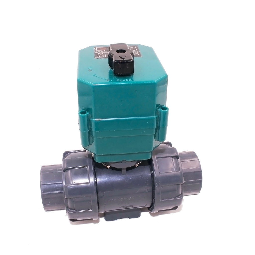 DN32 DN40 DN25 PVC Electric Ball Valve Industry PVC Motorized Ball