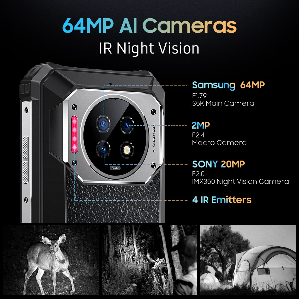 Oukitel WP19 Rugged Night Vision Smartphone Cell Phone Mobile Phone