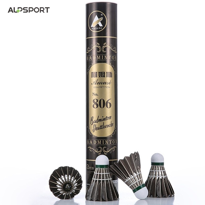 ALP 806 1224 Pcs Tube Black Goose Feather Durable Badminton Ball For