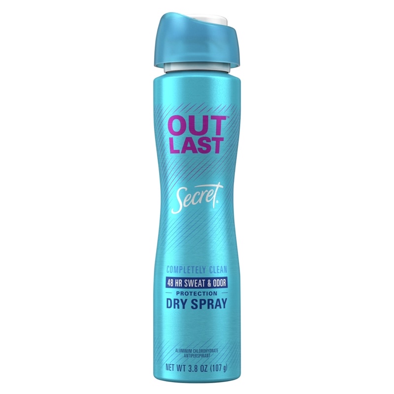 Secret Outlast Dry Spray Antiperspirant Deodorant Completely Clean