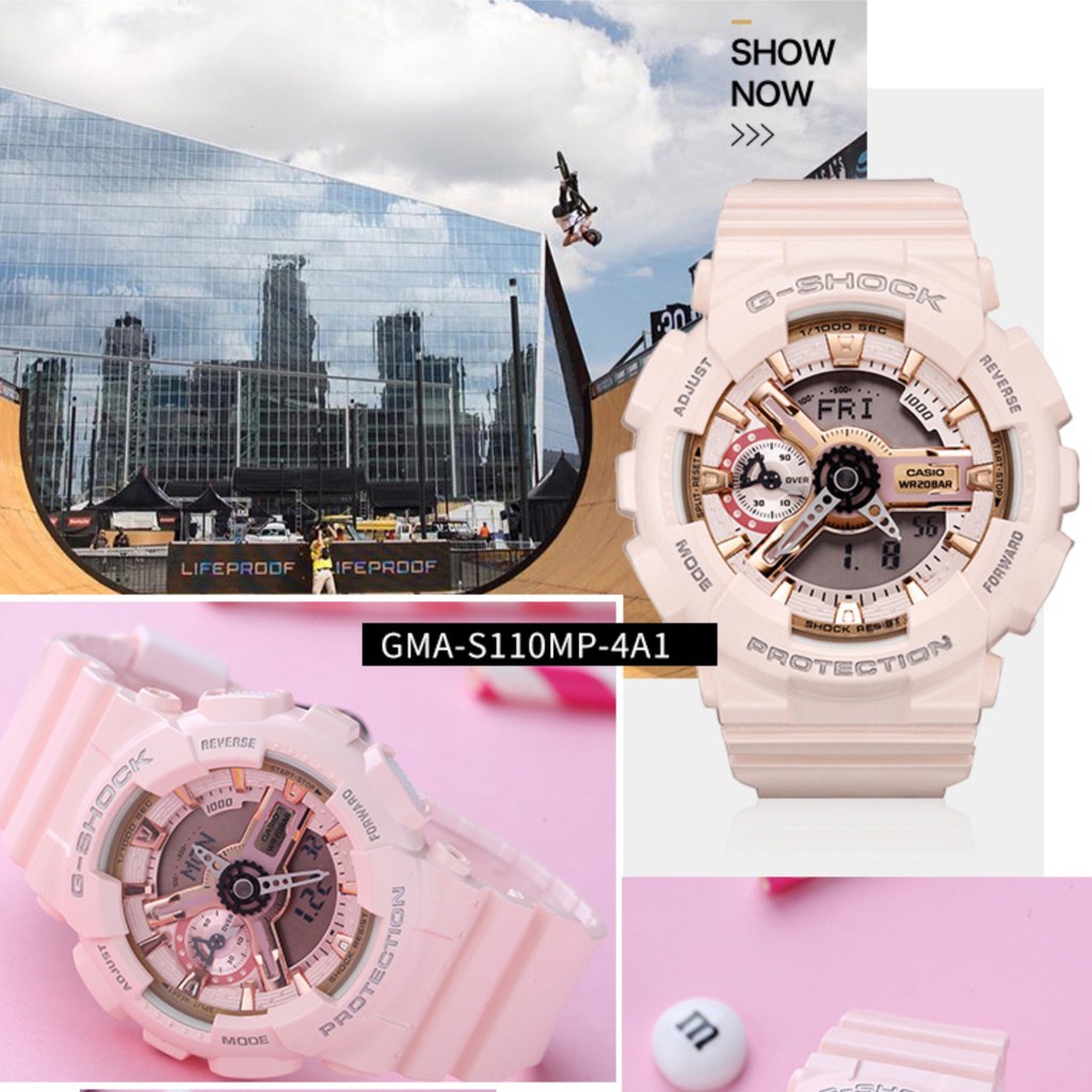 hiu76hgvf Casio G Shock Mini นาฬกาขอมอผหญง สายเรซน รน GMA