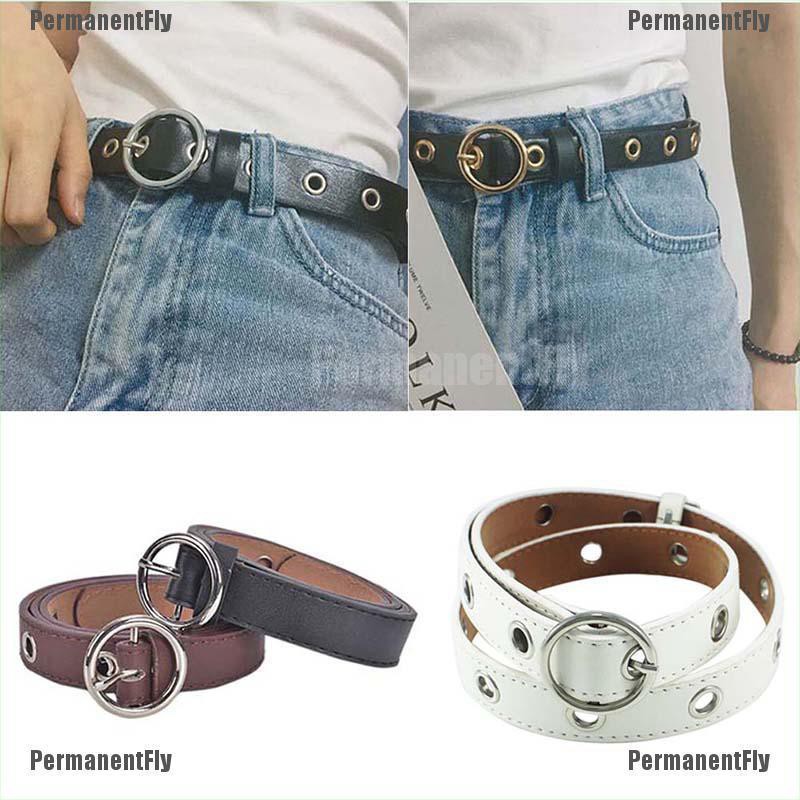 LHGC Fashion Women Big Hole Belts PU Leather Metal Pin Buckle Waist