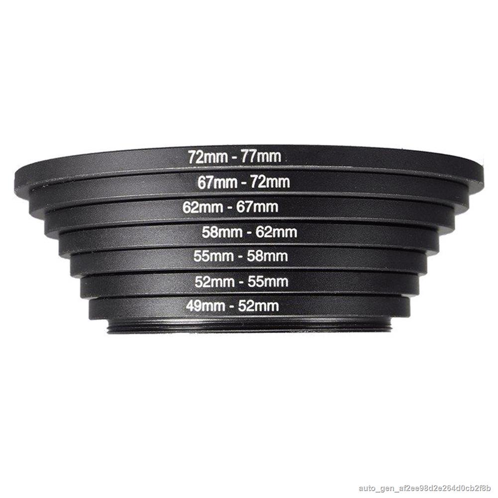 7pcs Universal 49 77mm Camera Ring Adapter DSLR Mini Step Up