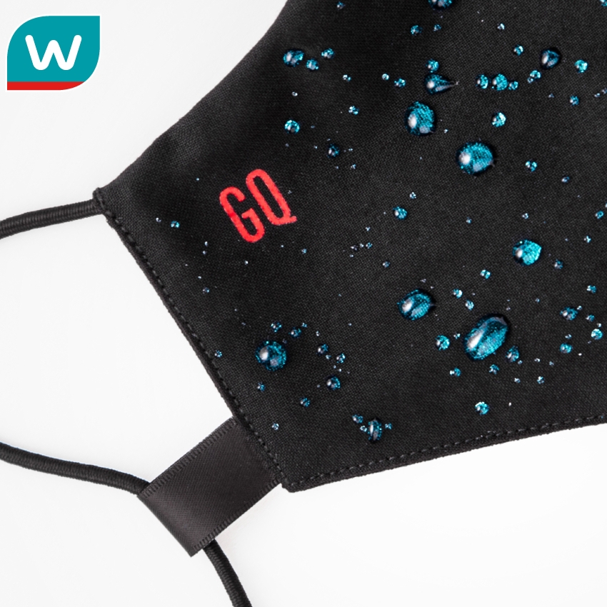 GQ จีคิว หน้ากากผ้ากันน้ำ สีดำ 1ชิ้น (ซักได้ 30 ครั้ง) #2
