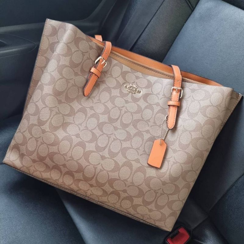 Coach Mollie Tote In Signature Canvas Shopee Thailand