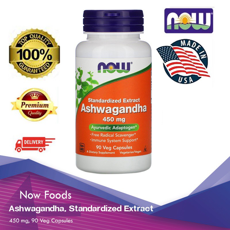 Now Foods Ashwagandha Standardized Extract 450 Mg 90 Veg Capsules