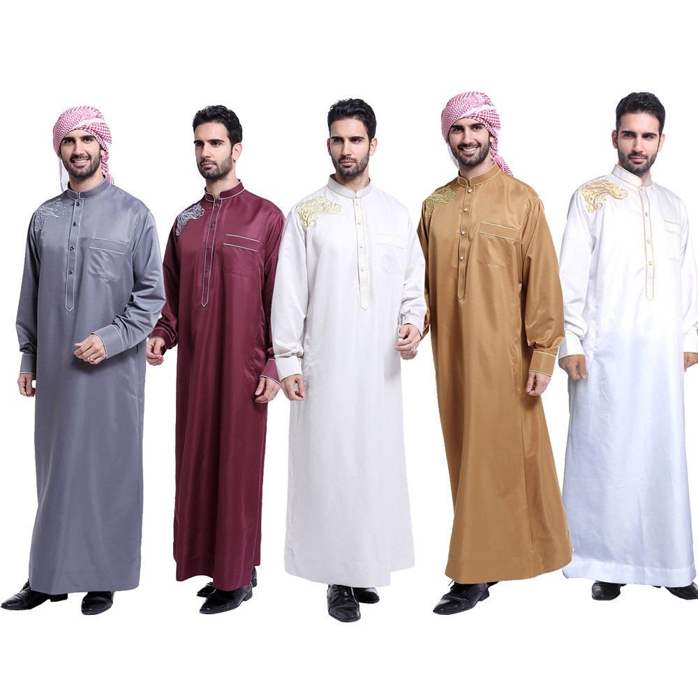 Jenis Popular Spot Jubah Arab Saudi Kaum Islam Gaun Lelaki Baru Islam